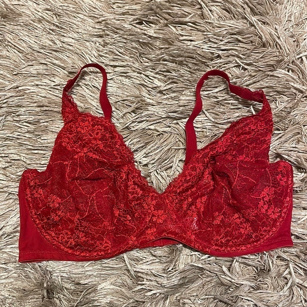Liz & Co. Red‎ Lace Underwire 38D Bra